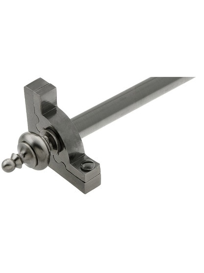 28.5 inch Sovereign Urn Tip Stair Rod - 1/2 inch Diameter Brass With Standard Brackets in Antique Pewter
